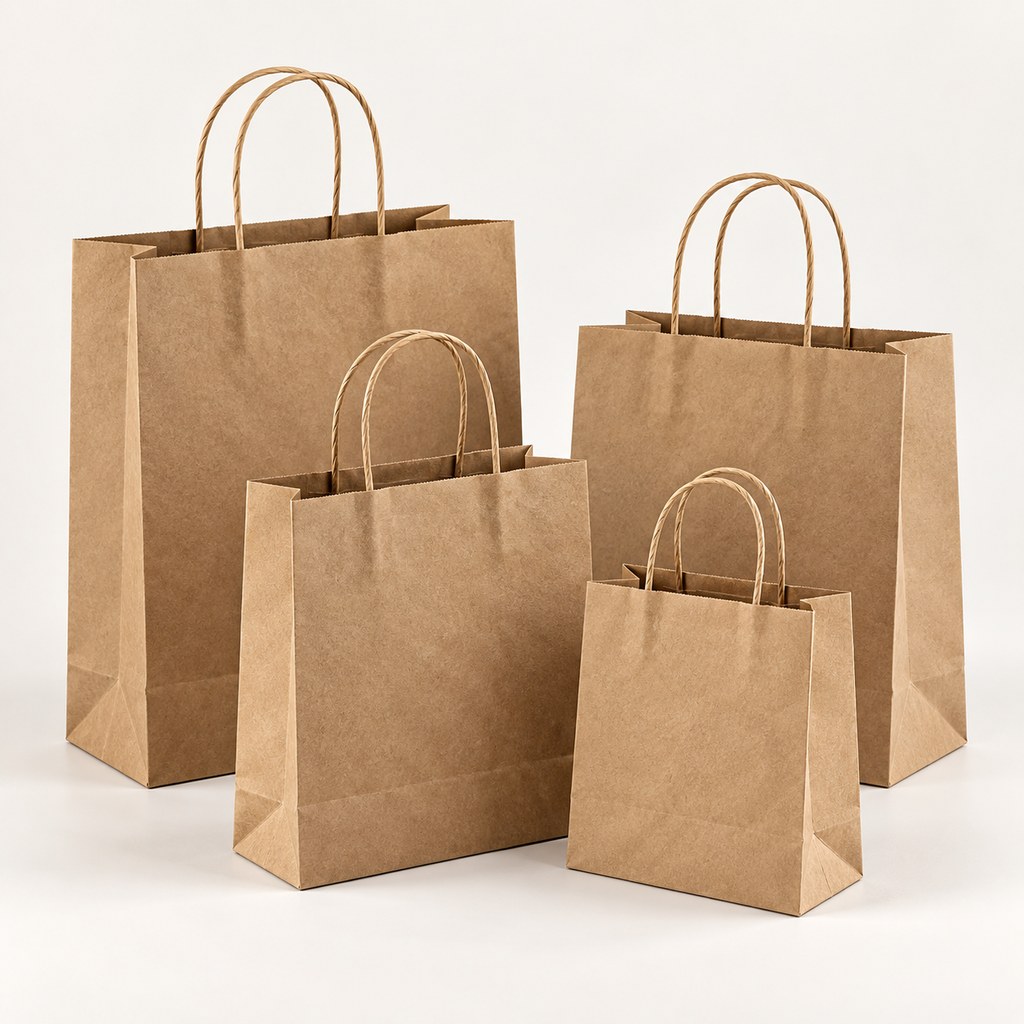 Wholesale brown kraft paper bags with twisted handles