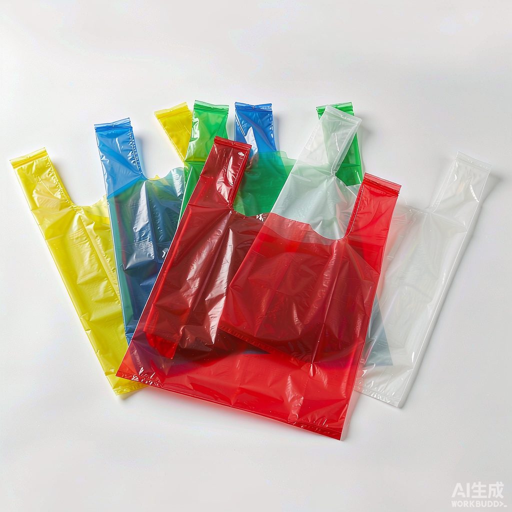 Colorful HDPE and LDPE T-shirt plastic bags for retail and grocery